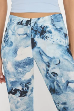 v waist chiffon flare pants