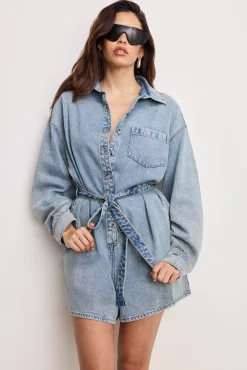 weightless denim romper