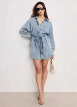 weightless denim romper